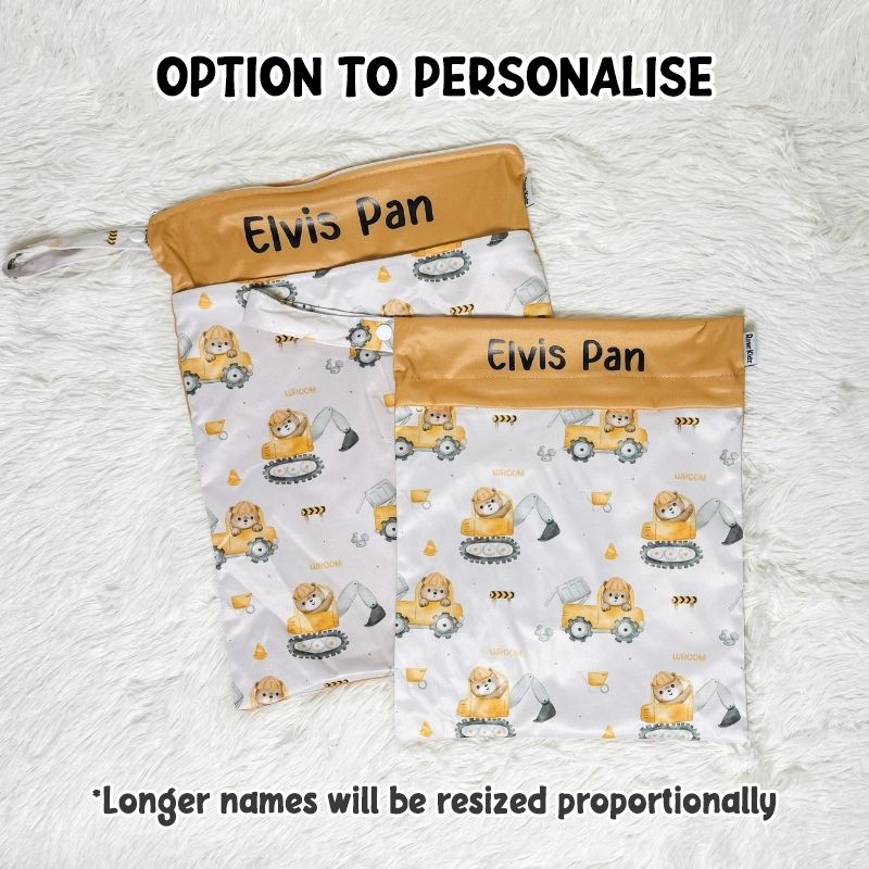 Wet Bag Design 18 – Bear Construction - Option to personalise