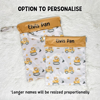 Wet Bag Design 18 – Bear Construction - Option to personalise