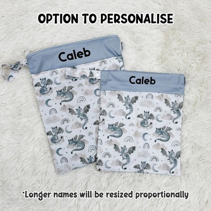 Wet Bag Design 29 – Grey Dragon - Option to personalise
