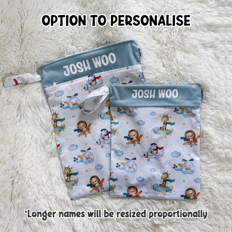 Wet Bag Design 3 – Animal Airplane - Option to personalise
