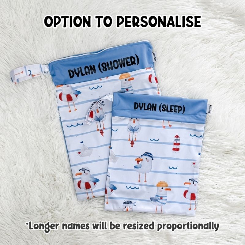 Wet Bag Design 46 – Seagulls - Option to personalise