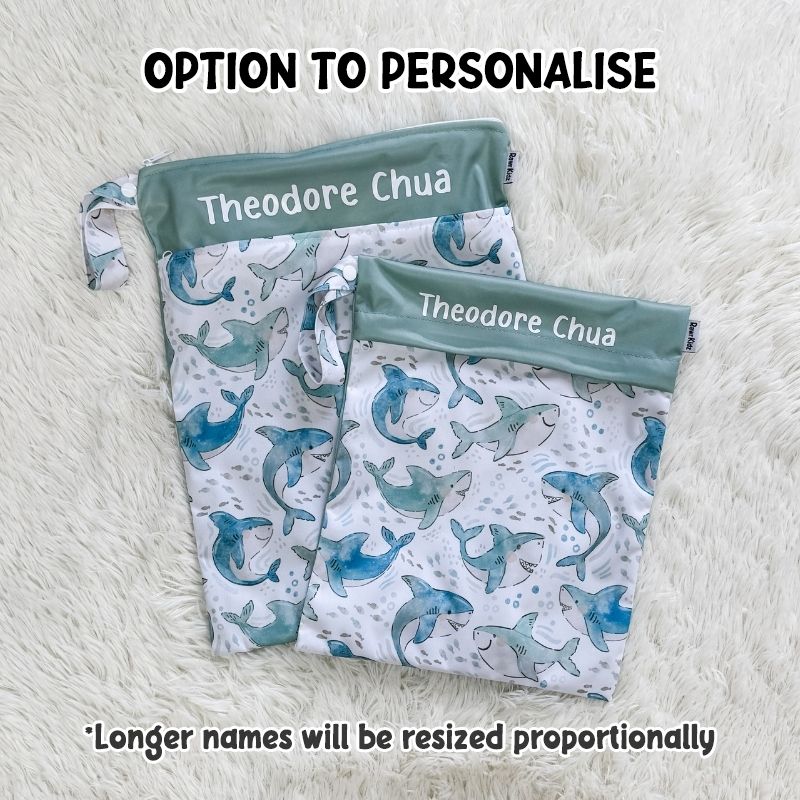 Wet Bag Design 54 – Sharks - Option to personalise