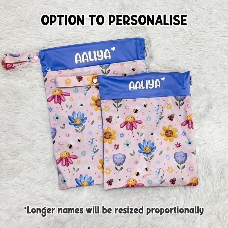 Wet Bag Design 97 – Cute Flowers - Option to personalise